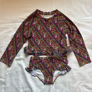 Posh Peanut x Lisa Frank Kids Swim Rashguard Set